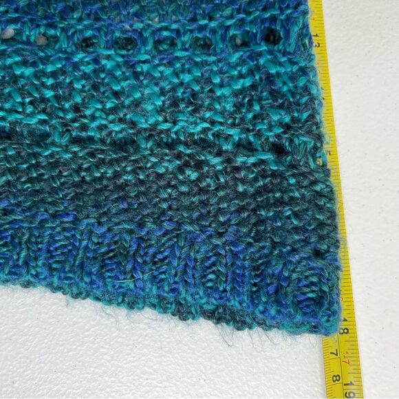 Chicos Open Weave Ombre Stripe Green Blue Scoop Neck Sweater Women Size Medium - Picture 10 of 12